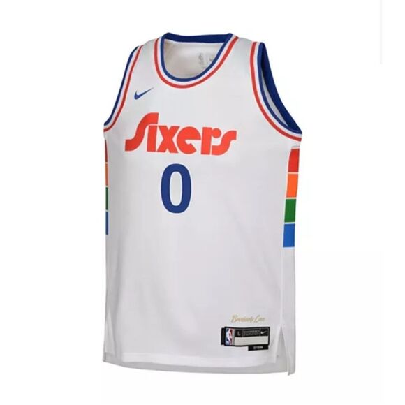 Nike NWT Tyrese Maxey White Philadelphia 76ers 2024/25 Swingman Player Jersey Ci - Picture 3 of 5